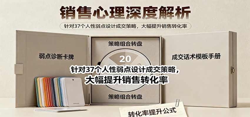 销售心理深度解析:针对37个人性弱点设计成交策略,大幅提升销售转化率!-鼎誉项目网
