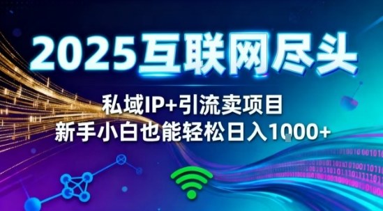 2025网创尽头王炸项目！私域IP+精准引流，新手小白在家躺賺日入1k，零经验也能上手【揭秘】-鼎誉项目网