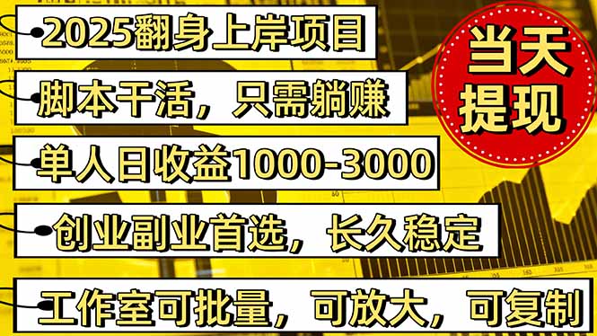 2025翻身上岸项目脚本干活，内部客户经理内部开号，单人日收益1000-300...-鼎誉项目网