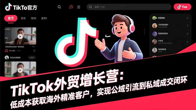 TikTok外贸增长营：低成本获取海外精准客户，实现公域引流到私域成交闭环-鼎誉项目网