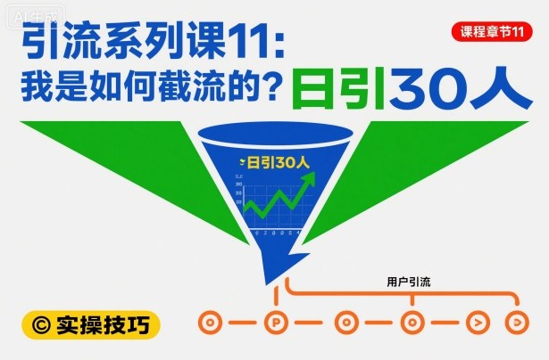 引流系列课11：我是如何截流的？日引30人【文档】-鼎誉项目网