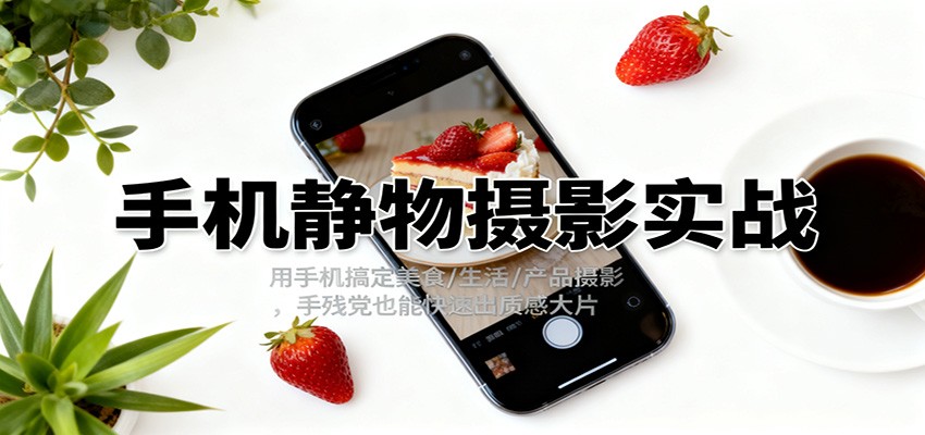 手机静物摄影实战,用手机搞定美食/生活/产品摄影,手残党也能快速出质感大片-鼎誉项目网