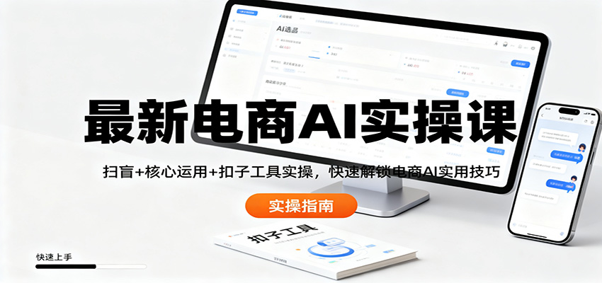 最新电商AI实操课:扫盲+核心运用+扣子工具实操,快速解锁电商AI实用技巧-鼎誉项目网
