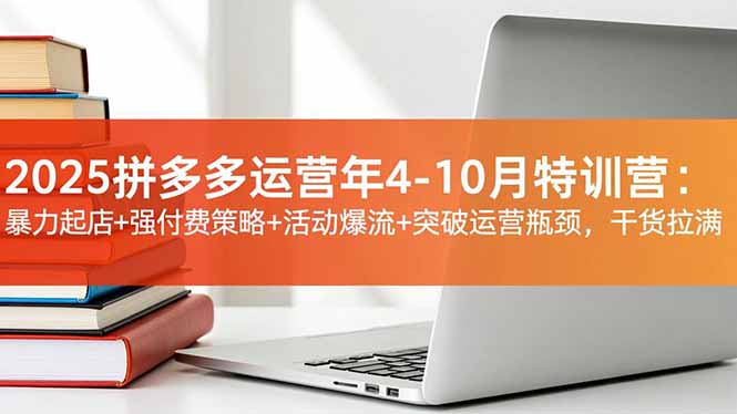 2025拼多多运营年4-10月特训营：暴力起店+强付费策略+活动爆流+突破运营瓶颈，干货拉满-鼎誉项目网