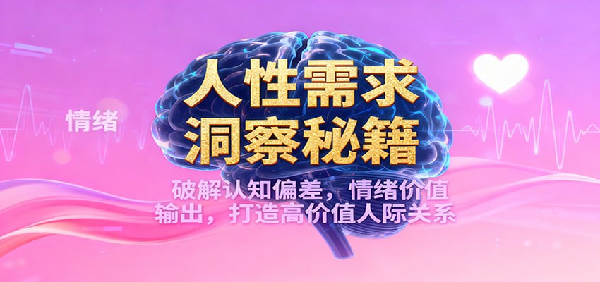 人性需求洞察秘籍,破解认知偏差,情绪价值输出,打造高价值人际关系-鼎誉项目网