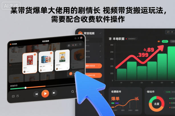 某带货爆单大佬用的剧情长视频带货搬运玩法，需要配合收费软件操作-鼎誉项目网