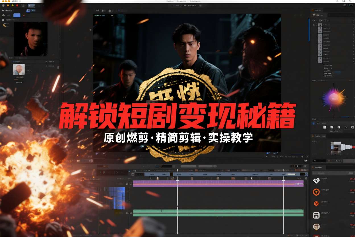 短剧拉新之原创燃剪精简剪辑实操课，解锁短剧变现秘籍-鼎誉项目网
