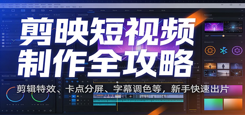 剪映短视频制作全攻略:剪辑特效、卡点分屏、字幕调色等,新手快速出片-鼎誉项目网