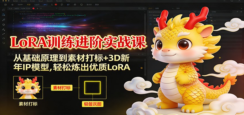 LoRA训练进阶实战课:从基础原理到素材打标+3D新年IP模型,轻松炼出优质LoRA-鼎誉项目网