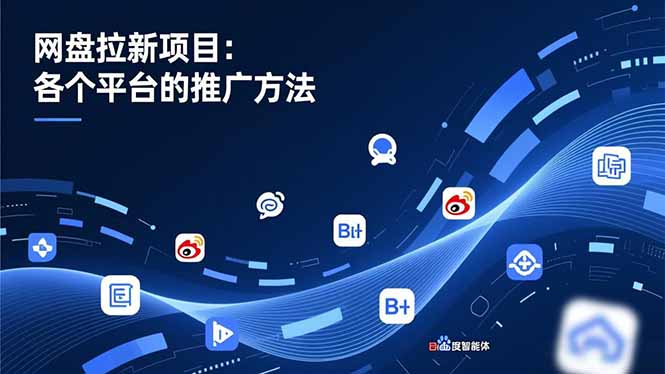 网盘拉新项目：各个平台的推广方法，公众号、截留玩法，微博，B站，百度智能体-鼎誉项目网