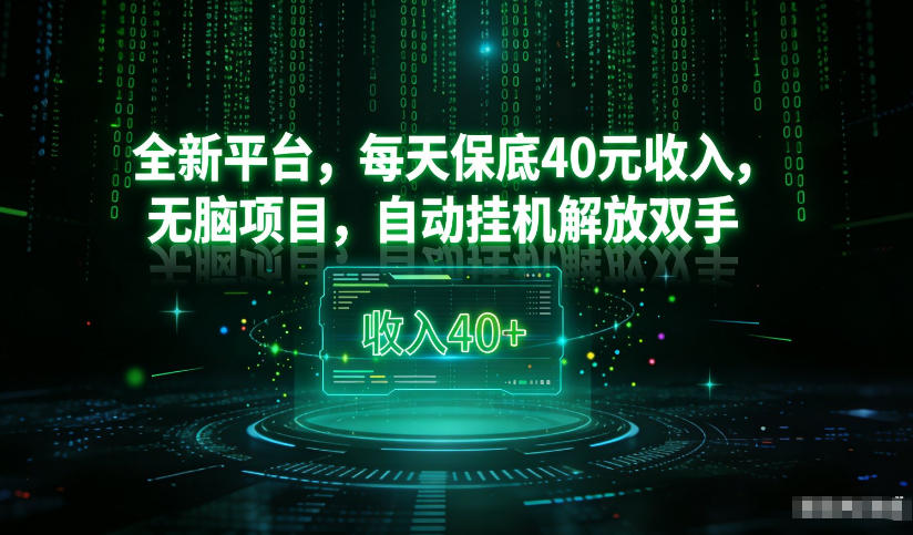最新看广平台，每天保底30-4米，无脑项目，自动挂G解放双手【揭秘】-鼎誉项目网