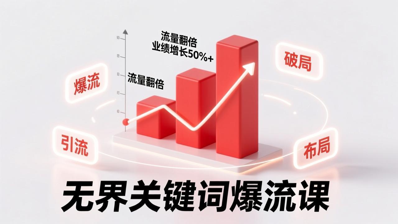 无界关键词爆流课，破局布局逻辑、阶段精准引流，实现流量翻倍，店铺业绩增长50%+。-鼎誉项目网