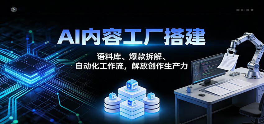 AI内容工厂搭建:语料库、爆款拆解、自动化工作流,解放创作生产力-鼎誉项目网