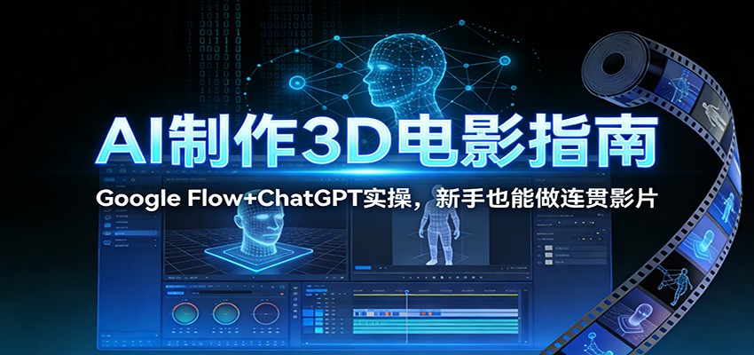 AI制作3D电影指南:Google Flow+ChatGPT实操,新手也能做连贯影片-鼎誉项目网