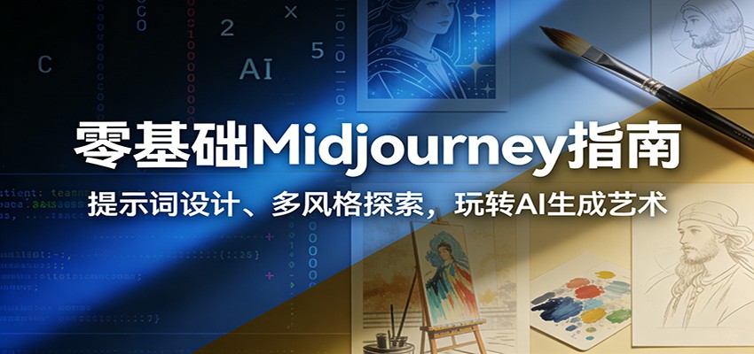 零基础Midjourney指南:提示词设计、多风格探索,玩转AI生成艺术-鼎誉项目网