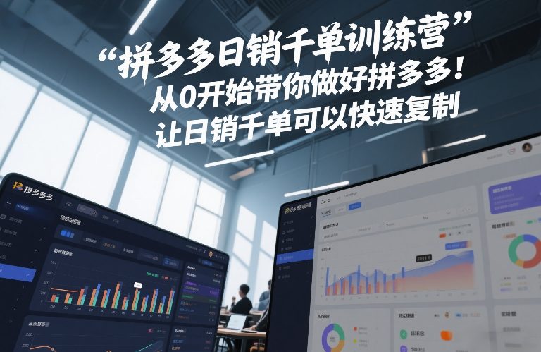 拼多多日销千单训练营，从0开始带你做好拼多多，让日销千单可以快速复制(更新26年1月)-鼎誉项目网