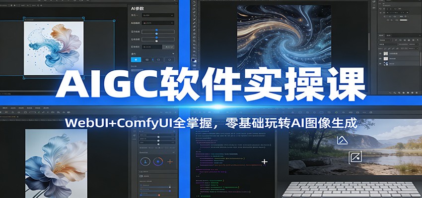 AIGC软件实操课:WebUI+ComfyUI全掌握,零基础玩转AI图像生成-鼎誉项目网