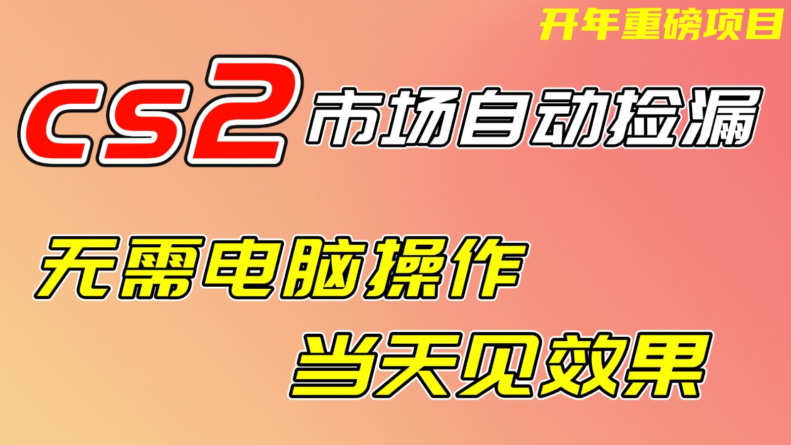 CS2市场挂机项,无需电脑操作,无需进入游戏,当天见效果,支持任何形式验证-鼎誉项目网