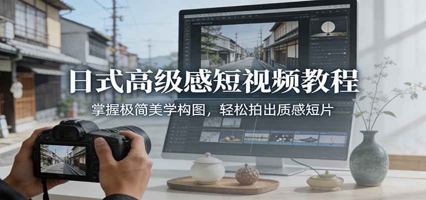 日式高级感短视频教程:掌握极简美学构图,轻松拍出质感短片-鼎誉项目网