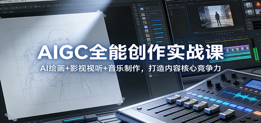 AIGC全能创作实战课:AI绘画+影视视听+音乐制作,打造内容核心竞争力-鼎誉项目网