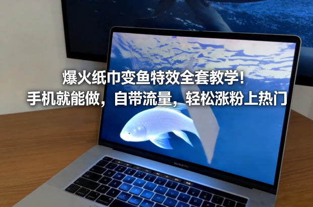 爆火纸巾变鱼特效全套教学！手机就能做，自带流量，轻松涨粉上热门-鼎誉项目网