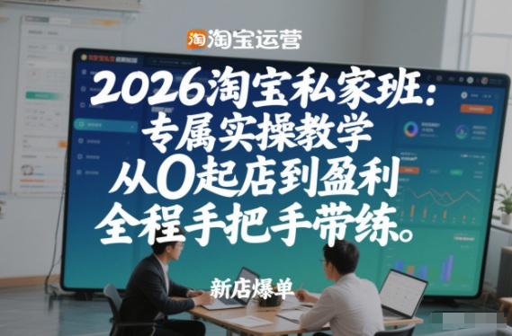 2026淘宝私家班：专属实操教学，从0起店到盈利，全程手把手带练-鼎誉项目网