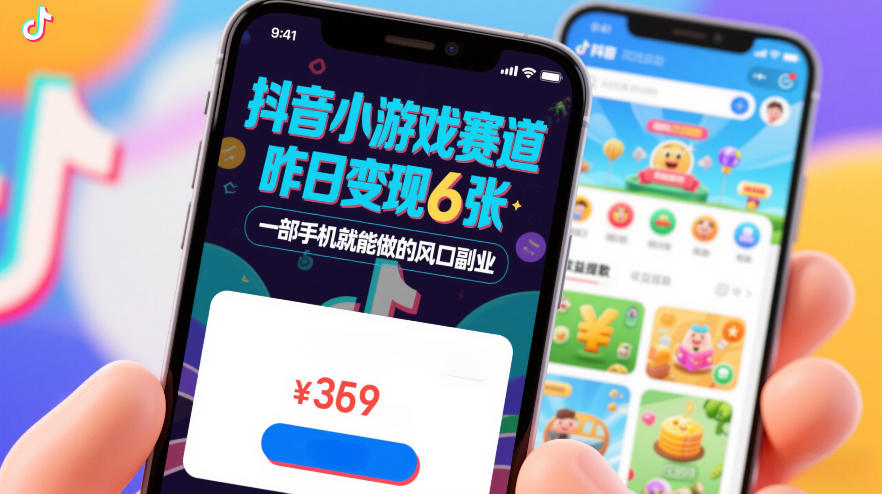 抖音小游戏赛道，昨日变现600+，零基础一部手机就能做的风口副业【揭秘】-鼎誉项目网