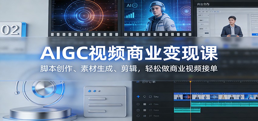 AIGC视频商业变现课:脚本创作、素材生成、剪辑,轻松做商业视频接单-鼎誉项目网