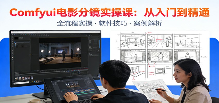 ComfyUI电影分镜实操课:分镜一致性,全流程AI视频制作,零基础也能做专业分镜-鼎誉项目网