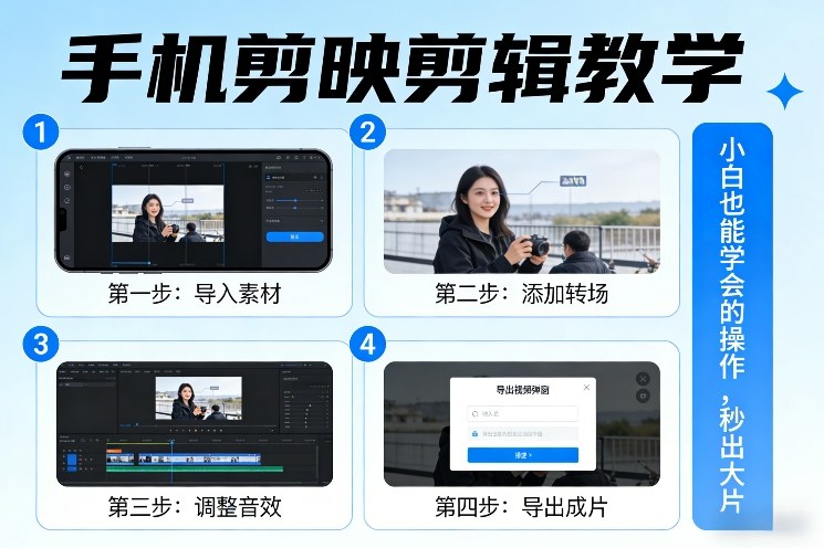 手机剪映剪辑教学，小白也能学会的操作，秒出大片-鼎誉项目网