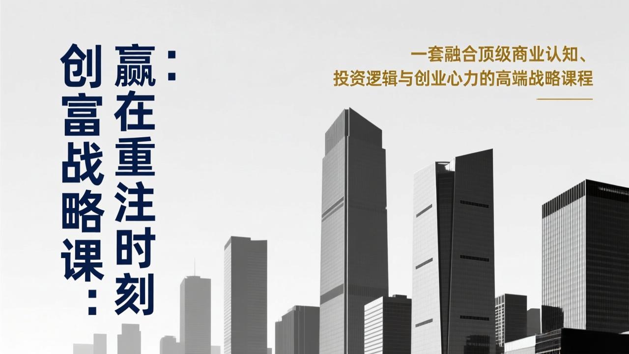 《创富战略课：赢在重注时刻》一套融合顶级商业认知、投资逻辑与创业心力的高端战略课程-鼎誉项目网
