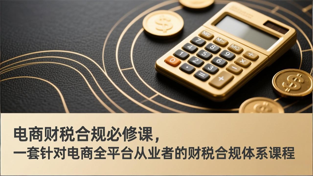 电商财税合规必修课，是一套针对电商全平台从业者的财税合规体系课程-鼎誉项目网
