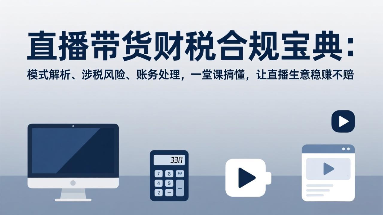 直播带货财税合规宝典：模式解析、涉税风险、账务处理，一堂课搞懂，让直播生意稳赚不赔-鼎誉项目网