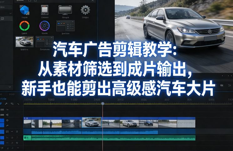 汽车广告剪辑教学：从素材筛选到成片输出，新手也能剪出高级感汽车大片-鼎誉项目网