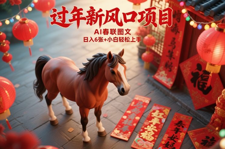 过年新风口项目，用ai春联图文，日入6张+小白轻松上手【揭秘】-鼎誉项目网