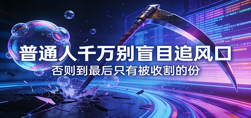 付费文章《通人千万别盲目追风口》否则到最后只有被收割的份-鼎誉项目网