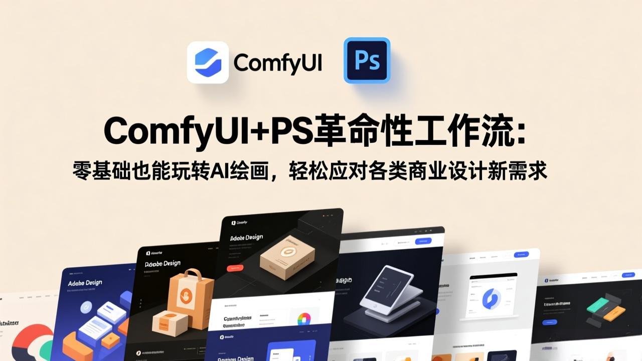ComfyUI+PS革命性工作流：零基础也能玩转AI绘画，轻松应对各类商业设计新需求-鼎誉项目网