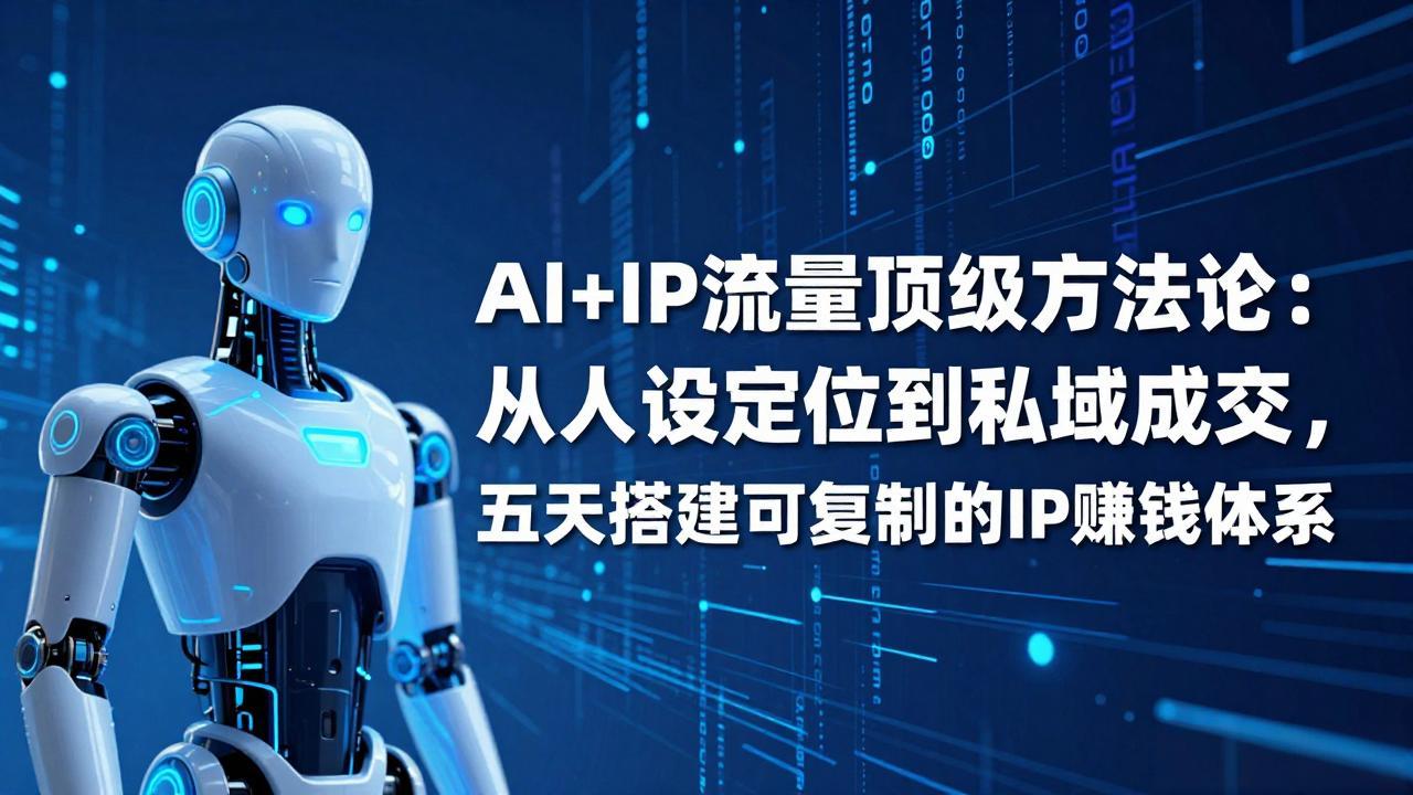 AI+IP顶级方法论：从人设定位到私域成交，五天搭建可复制的IP赚钱体系-鼎誉项目网