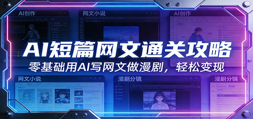 AI短篇网文通关攻略：零基础用AI写网文做漫剧，轻松变现-鼎誉项目网