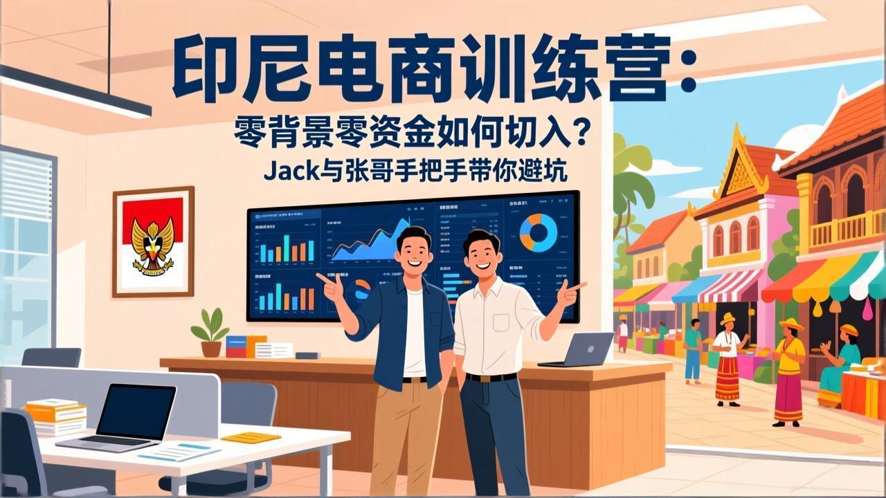 印尼电商训练营：零背景零资金如何切入？Jack与张哥手把手带你避坑-鼎誉项目网