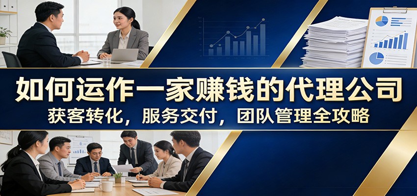 如何运作一家赚钱的代理公司：获客转化，服务交付，团队管理全攻略-鼎誉项目网