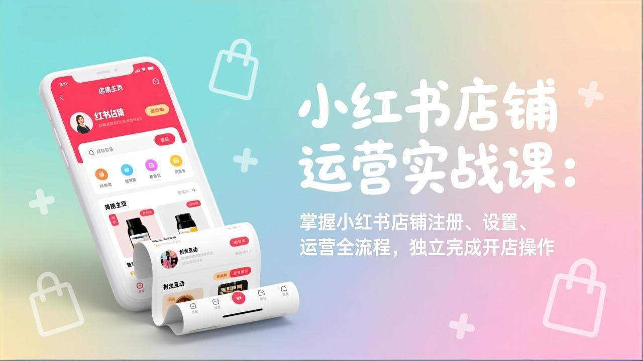 小红书店铺运营实战课：掌握小红书店铺注册、设置、运营全流程，独立完成开店操作-鼎誉项目网