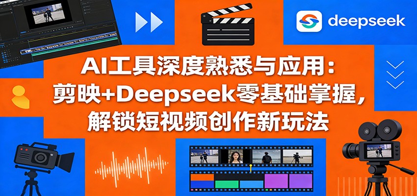 AI工具深度熟悉与应用:剪映+Deepseek零基础掌握,解锁短视频创作新玩法-鼎誉项目网