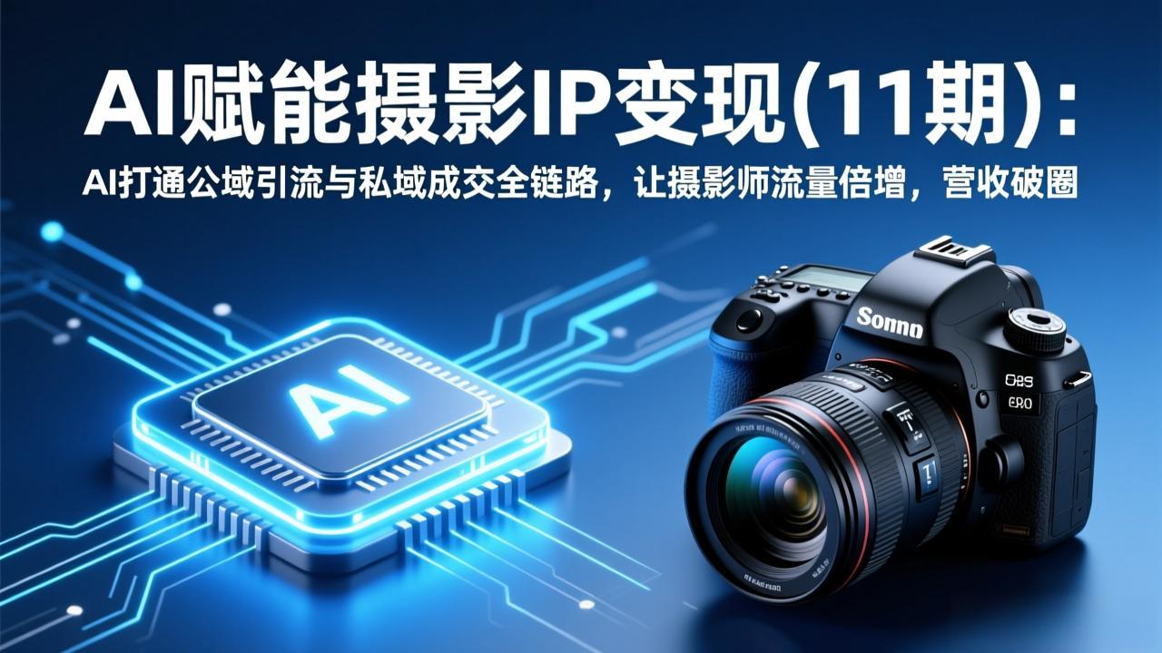 AI赋能摄影IP变现(11期-鼎誉项目网