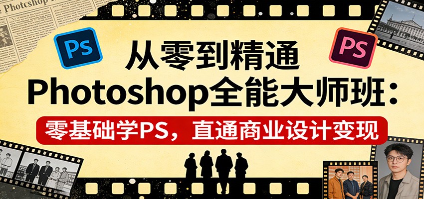 从零到精通Photoshop全能大师班:零基础学PS,直通商业设计变现-鼎誉项目网