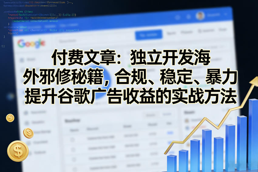 付费文章：独立开发海外邪修秘籍，合规、稳定、暴力提升谷歌广告收益的实战方法-鼎誉项目网