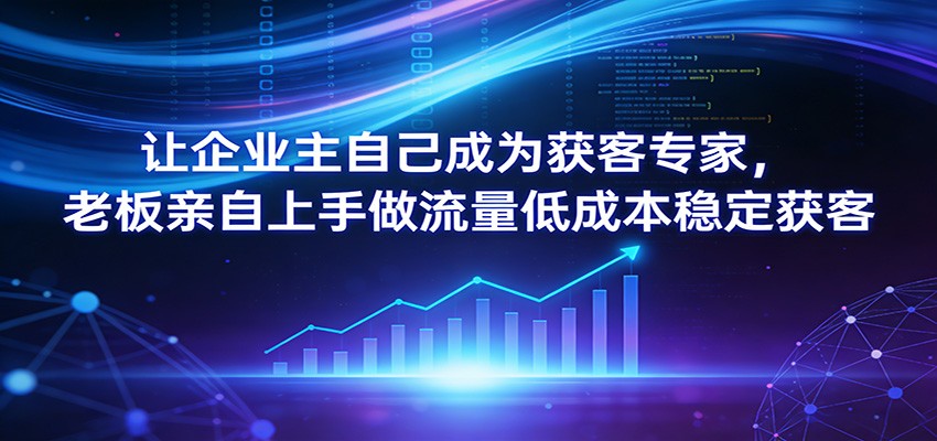 让企业主自己成为获客专家，老板亲自上手做流量低成本稳定获客-鼎誉项目网