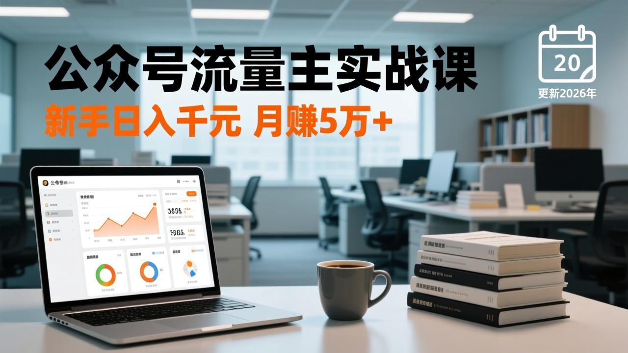 公众号流量主实战课-更新26年3月，爆文写作、流量池运营、多平台分发，新手日入千元月赚5w+-鼎誉项目网