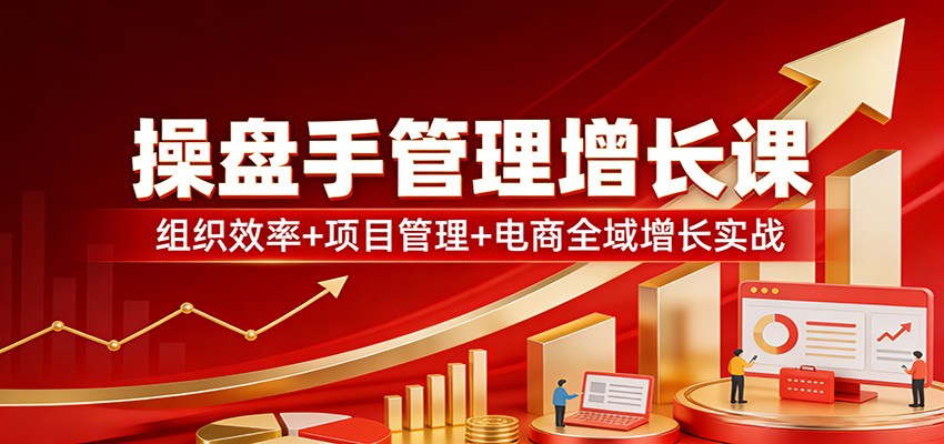 操盘手管理增长课:组织效率+项目管理+电商全域增长实战-鼎誉项目网