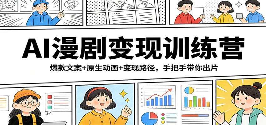 AI漫剧变现训练营：爆款文案+原生动画+变现路径，手把手带你出片-鼎誉项目网